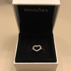 Authentic Captured Heart Pandora Ring